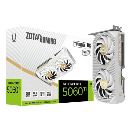 Zotac GeForce RTX 5060 Ti 8GB GDDR7 Twin Edge OC White Edition Κάρτα Γραφικών ZT-B50610Q-10M <span style="color: white; visibility:visible;">8886307701503</span>