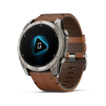Garmin Fenix 8 Titanium 51mm Αδιάβροχο Smartwatch με Παλμογράφο (Sapphire, Titanium with Chestnut Leather Band) <span style="color: white; visibility:visible;">0753759338220</span>