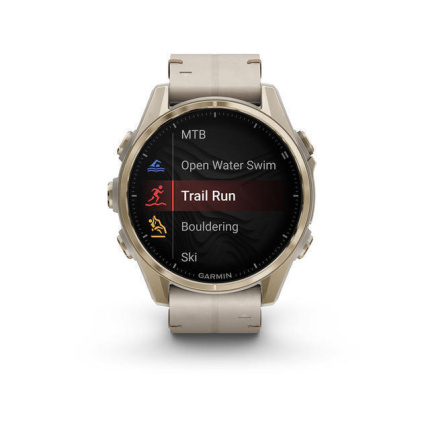 Garmin Fenix 8 Stainless Steel 43mm Αδιάβροχο Smartwatch με Παλμογράφο (Sapphire, Soft Gold with Limestone Leather Band) <span style="color: white; visibility:visible;">0753759338046</span>