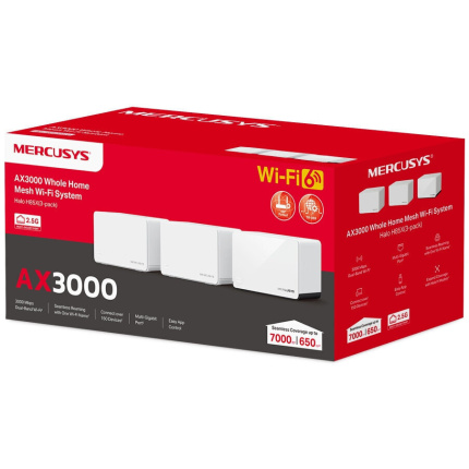 Mercusys Halo H85X WiFi Mesh Network Access Point Wi‑Fi 6 Dual Band (2.4 & 5GHz) σε Τριπλό Kit <span style="color: white; visibility:visible;">6957939003043</span>