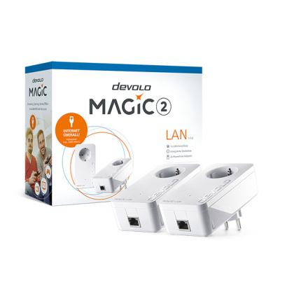 Devolo Magic 2 Powerline Διπλού Kit για Ενσύρματη Σύνδεση και Θύρα Gigabit Ethernet <span style="color: white; visibility:visible;">4250059682603</span>