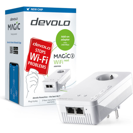 Devolo Magic 2 WiFi next Powerline για Ασύρματη Σύνδεση Wi‑Fi 5 με Passthrough Πρίζα και 2 Θύρες Gigabit Ethernet <span style="color: white; visibility:visible;">4250059686106</span>