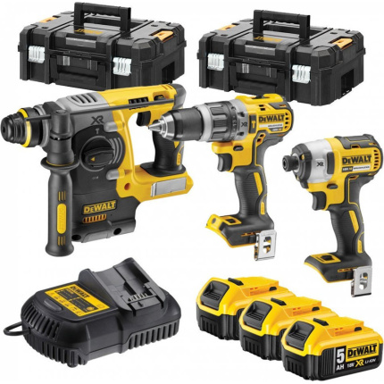 DEWALT DCK368P3T Σετ Κρουστικό Δραπανοκατσάβιδο, Παλμικό Κατσαβίδι & Πιστολέτο Brushless 18V με 3 Μπαταρίες 5Ah και Θήκη <span style="color: white; visibility:visible;">5054905025410</span>
