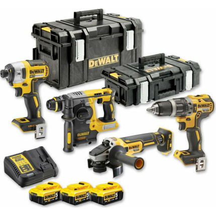 DEWALT DCK422P3 Σετ Γωνιακός Τροχός, Δραπανοκατσάβιδο, Μπουλονόκλειδο & Παλμικό Κατσαβίδι 18V με 3 Μπαταρίες 5Ah και Θήκη <span style="color: white; visibility:visible;">5035048679739</span>