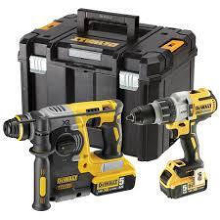 DEWALT DCK229P2T Σετ Δραπανοκατσάβιδο & Πιστολέτο 18V με 2 Μπαταρίες 5Ah και Θήκη <span style="color: white; visibility:visible;">5035048647493</span>