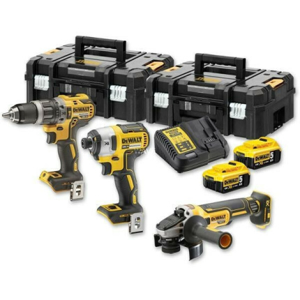 DEWALT DCK384P2T Σετ Γωνιακός Τροχός, Μπουλονόκλειδο & Δραπανοκατσάβιδο Brushless 18V με 2 Μπαταρίες 5Ah και Θήκη <span style="color: white; visibility:visible;">5035048698747</span>