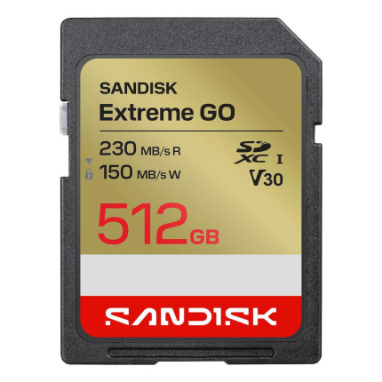 Sandisk Extreme SDXC 512GB U3 V30 UHS-I 230MB/s <span style="color: white; visibility:visible;">0619659227913</span>