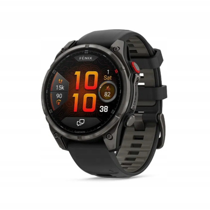 Garmin Fenix 8 Pro Titanium 47mm Αδιάβροχο Smartwatch με eSIM και Παλμογράφο (Carbon Grey DLC Titanium with Black) <span style="color: white; visibility:visible;">0753759350918</span>