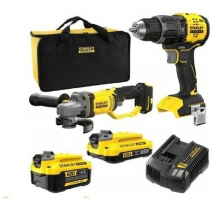 Stanley SFMCK208MDS Σετ Γωνιακός Τροχός & Κρουστικό Δραπανοκατσάβιδο Brushless 18V με 2 Μπαταρίες 2Ah - 4Ah και Θήκη <span style="color: white; visibility:visible;">5035048848982</span>