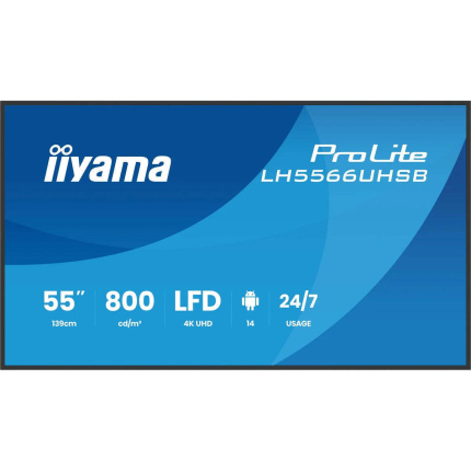 Iiyama LH5566UHSB-B1AG Public Display 55" LED 4K UHD <span style="color: white; visibility:visible;">4948570128228</span>