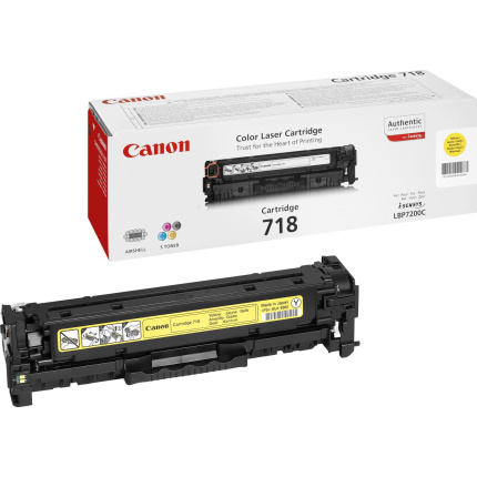 Canon 718 Γνήσιο Toner Laser Εκτυπωτή Κίτρινο 2900 Σελίδων (2659B002) <span style="color: white; visibility:visible;">4960999628547</span>