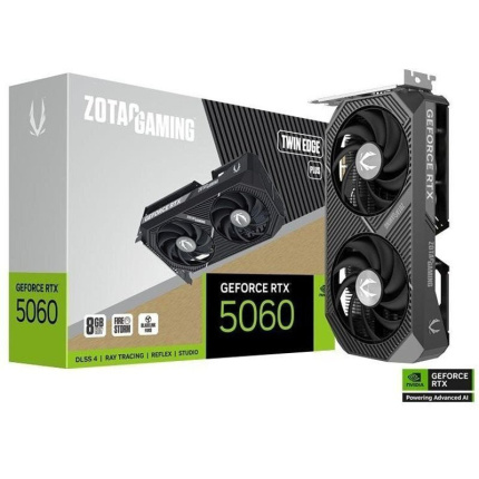 Zotac GeForce RTX 5060 8GB GDDR7 Twin Edge Plus Κάρτα Γραφικών ZT-B50600E2-10M <span style="color: white; visibility:visible;">8886307704351</span>