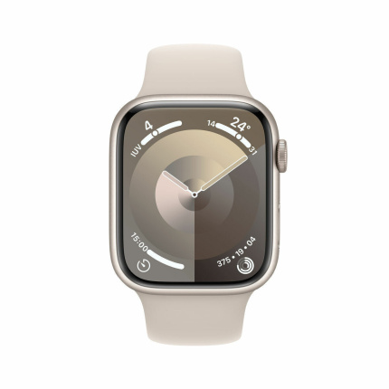Apple Watch Series 9 Cellular Aluminium 45mm Αδιάβροχο με eSIM και Παλμογράφο (Starlight με Starlight Sport Band (S/M) - S/M) <span style="color: white; visibility:visible;">0195949023927,0195949023958</span>