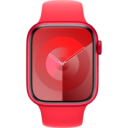 Apple Watch Series 9 Cellular Aluminium 45mm Αδιάβροχο με eSIM και Παλμογράφο ((PRODUCT)RED Sport Band (M/L) - M/L) <span style="color: white; visibility:visible;">0195949028601</span>