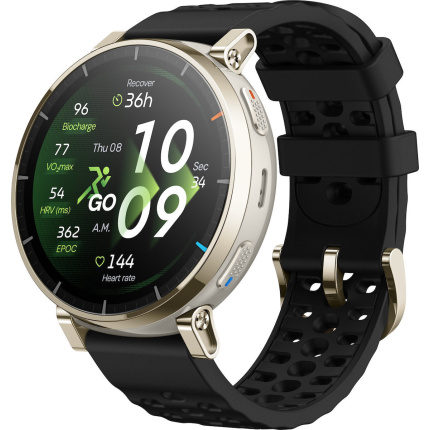 Amazfit Active 3 Premium Stainless Steel 45mm Αδιάβροχο Smartwatch με SIM και Παλμογράφο (Μαύρο) <span style="color: white; visibility:visible;">6972596109792</span>