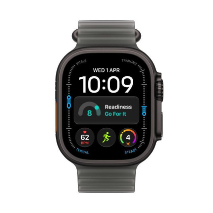 Apple Watch Ultra 4 Titanium 49mm Αδιάβροχο με Παλμογράφο (Black Titanium with Translucent Black Ocean Band) <span style="color: white; visibility:visible;">0195951217161</span>