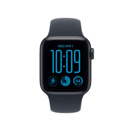 Apple Watch SE 3 Aluminium 44mm Αδιάβροχο με Παλμογράφο (Midnight Aluminium Case with Navy Blue Sport Band - M/L) <span style="color: white; visibility:visible;">0195951260075</span>