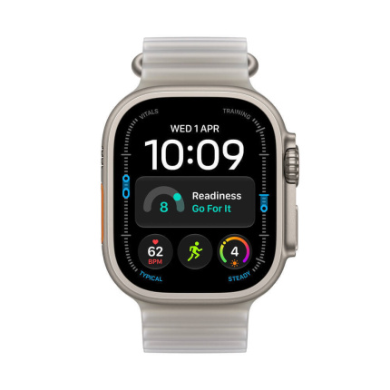 Apple Watch Ultra 4 Titanium 49mm Αδιάβροχο με Παλμογράφο (Natural Titanium with Translucent Grey Ocean Band) <span style="color: white; visibility:visible;">0195951214825</span>