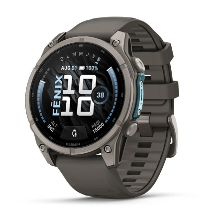 Garmin Fenix 9 Titanium 47mm Αδιάβροχο Smartwatch με Παλμογράφο (Pebble Gray) <span style="color: white; visibility:visible;">0753759381011</span>