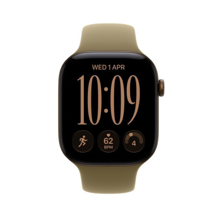 Apple Watch Series 12 Aluminium 42mm Αδιάβροχο με Παλμογράφο (Dark Bronze Aluminium with Olive Sport Band - S/M) <span style="color: white; visibility:visible;">0195951226293</span>