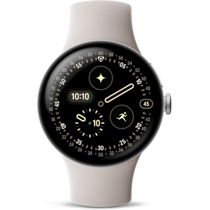 Google Pixel Watch 4 Aluminium 41mm με Παλμογράφο (Polished Silver Aluminium Case/Porcelain Active Band) <span style="color: white; visibility:visible;">0840353933613</span>