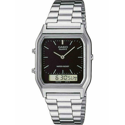 Casio Vintage Edgy Ανδρικό Ρολόι 29.8mm Μπαταρίας με Ασημί Ατσάλινο Μπρασελέ AQ-230A-1DMQYES 4971850540274